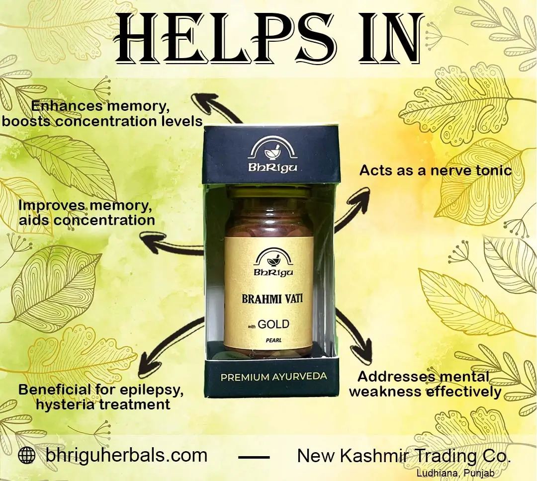 Brahmi Vati Gold (PEARL) | Brahmi Vati Gold (PEARL) tablets| Brahmi Vati Gold tablets | Brahmi Vati tablets | Brahmi Vati | ayurvedic herbal products |herbal powder |ayurvedic medicines |ayurvedic projucts | herbal products | organic medicines |natural | ancient remedies | herbal supplements | herbal wellness | ayurvedic ramedies | herbal formulations | herbal health solutions | natural health support |Himalaya | Dabur | Patanjali AYURVEDIC TABLETS |100% AYURVEDIC | AYURVEDIC MEDICINE | ORGANIC PRODUCT | PURE AYURVERDA | 100% PURE AYURVEDA | Powder|bhriguherbals.com